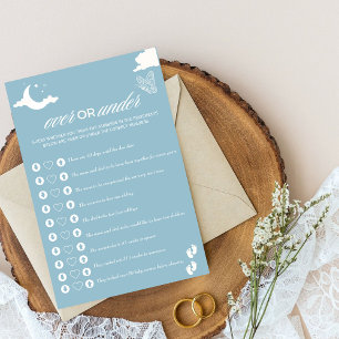 rustic blue Baby Shower Game Over or Under?