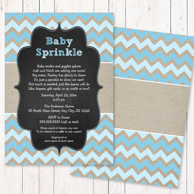 Rustic Blue Baby Sprinkl Invitation / baby shower  (Créateur téléchargé)