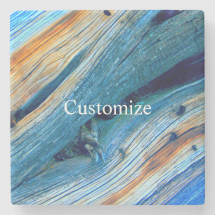 rustic blue barn boards stone coaster