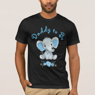 Rustic Blue Boy Elephant Daddy to Be Baby Shower  T-Shirt