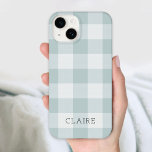 Rustic Blue Buffalo Check Monogram Case-Mate iPhone 14 Case<br><div class="desc">Modern rustic buffalo check plaid print phone case personalized with your name monogram or other custom text. Click the Customize It button to add your own text and create a unique one of a kind design.</div>