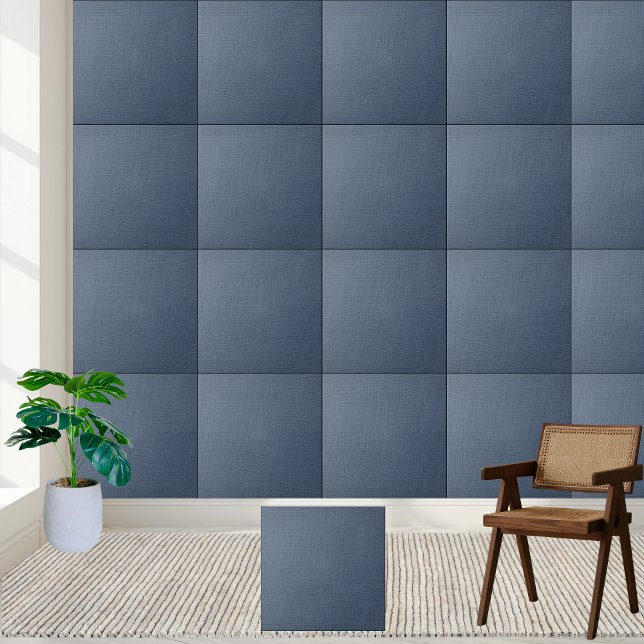 Rustic Blue Burlap Texture - Stylish & Durable Tile (Rustic Blue Burlap Texture - Stylish & Durable Ceramic Tile)