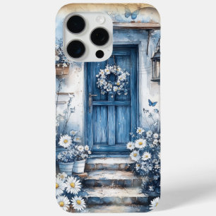 Rustic Blue Door with Daisies – Cottagecore iPhone 15 Pro Max Case