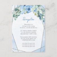 Rustic Blue Flowers Silver Frame Wedding Reception