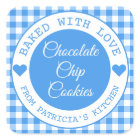 Rustic Blue Gingham Baked With Love Cookies