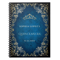 Rustic Blue Gold Princess Tiara Quinceanera 