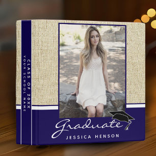 Rustic Blue Graduation Keepsake Photo Album Binder