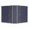 Rustic Blue Linen Elegant Gold Leaf Monogrammed