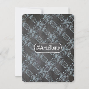 Rustic Blue Mason Jar Chalkboard Wedding Invitation