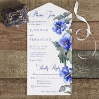 Rustic Blue Morning Glory Floral Dinner