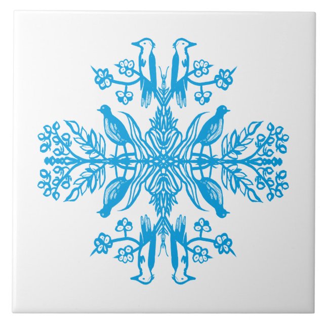 Rustic blue nature. tile (Front)