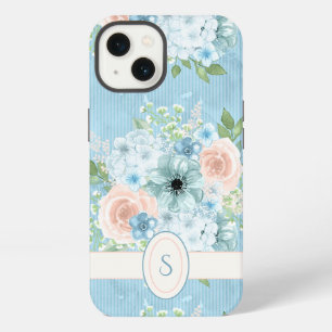 Rustic Blue Pink Green Floral Shabby Chic iPhone 13 Case