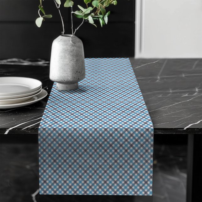 Rustic Blue Plaid Table Runner for Home Decor (Rustic Blue Plaid Table Runner for Home Decor)