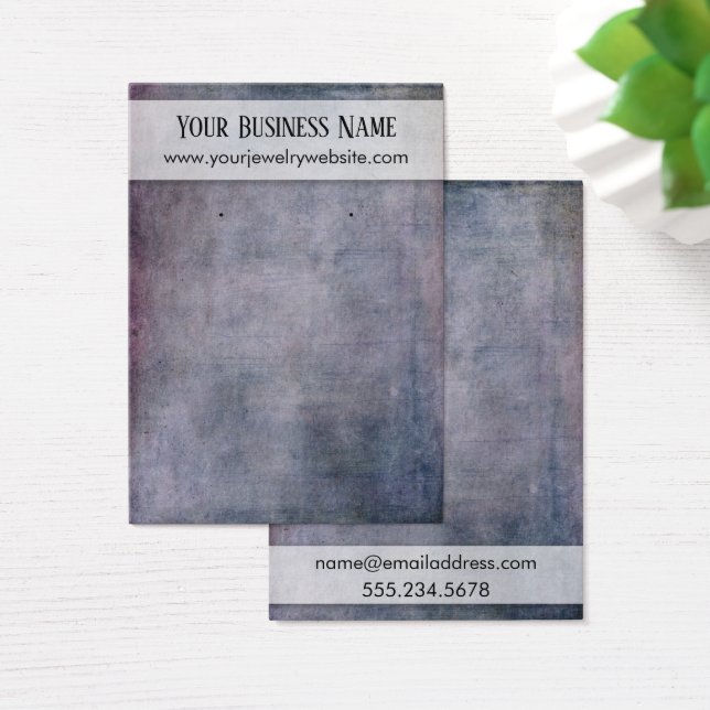 Rustic Blue & Purple Earring Holder Display Cards (Desk)