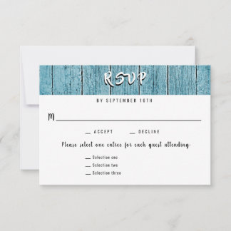 Rustic Blue Shiplap 3 Entree RSVP Wedding Response