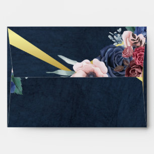 Rustic Blue String Lights Return Address Wedding  Envelope