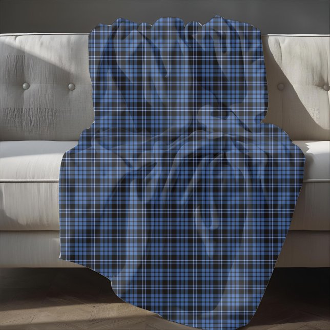 Rustic Blue Tartan Plaid Pattern Fleece Blanket (Rustic Blue Tartan Plaid Pattern Fleece Blanket)