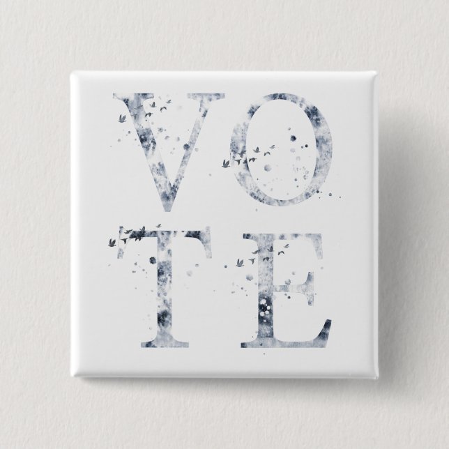 Rustic Blue Vote 2 Inch Square Button (Front)