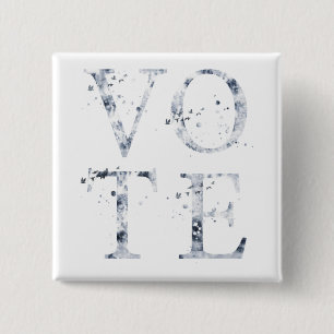 Rustic Blue Vote 2 Inch Square Button