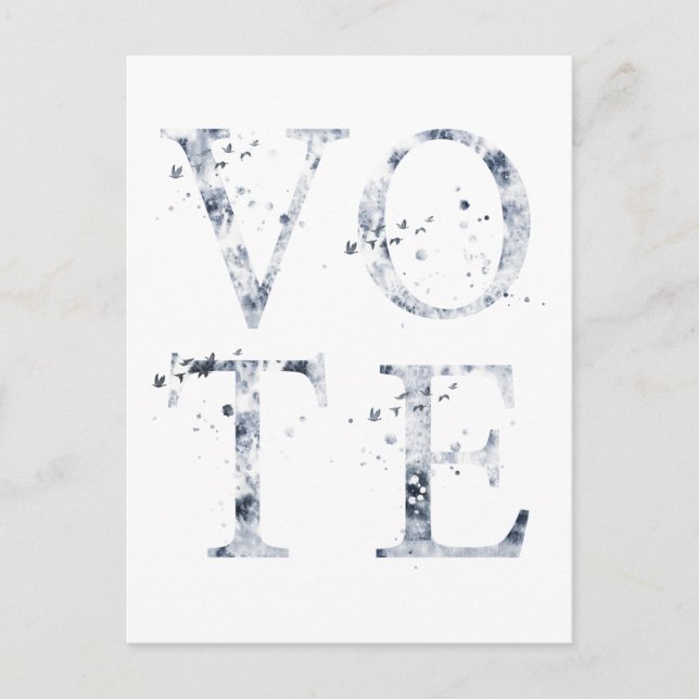 Rustic Blue Vote Postcard (Front)