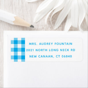 Rustic Blue White Gingham Plaid County Wedding