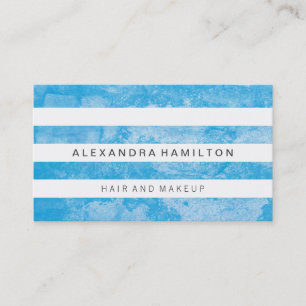 Rustic Blue White Stripes Modern Business Card