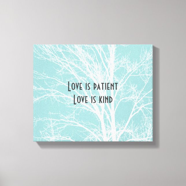 Rustic Blue White Tree Branches Canvas Print (Front)