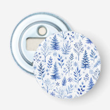 Rustic Blue Winter Botanical Woodland 