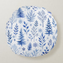 Rustic Blue Winter Botanical Woodland 
