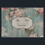 Rustic Blue Wood Floral Personalized Wedding Gift Cutting Board<br><div class="desc">Celebrate the newlyweds with this stunning Rustic Blue Wood Floral Personalized Wedding Gift Cutting Board. This beautiful serving tray doubles as a cheese board and adds a touch of charm to any kitchen decor. Easy to personalize with bride and groom's names and established year. Makes a perfect wedding gift for...</div>