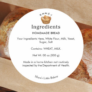 Rustic Blueberry Muffin Bakery Ingredient List Classic Round Sticker