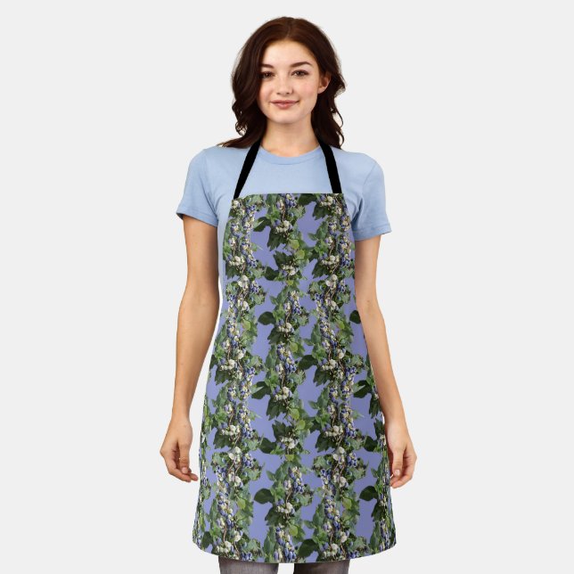 Rustic Blueberry Vine Cottage Kitchen All Over Apron (Worn)