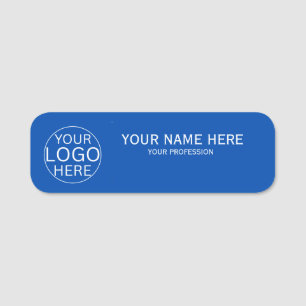 Rustic Blush Blue Custom Logo Employee Name Tag