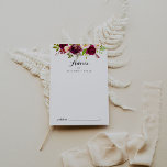 Rustic Blush Burgundy Floral Calligraphy Wedding Advice Card<br><div class="desc">This rustic blush burgundy floral calligraphy wedding advice card is perfect for a simple wedding. The design features pink, blush, red, burgundy and bordo watercolor flowers with green foliage. These cards are perfect for a wedding, bridal shower, baby shower, graduation party & more. Personalize the cards with the names of...</div>