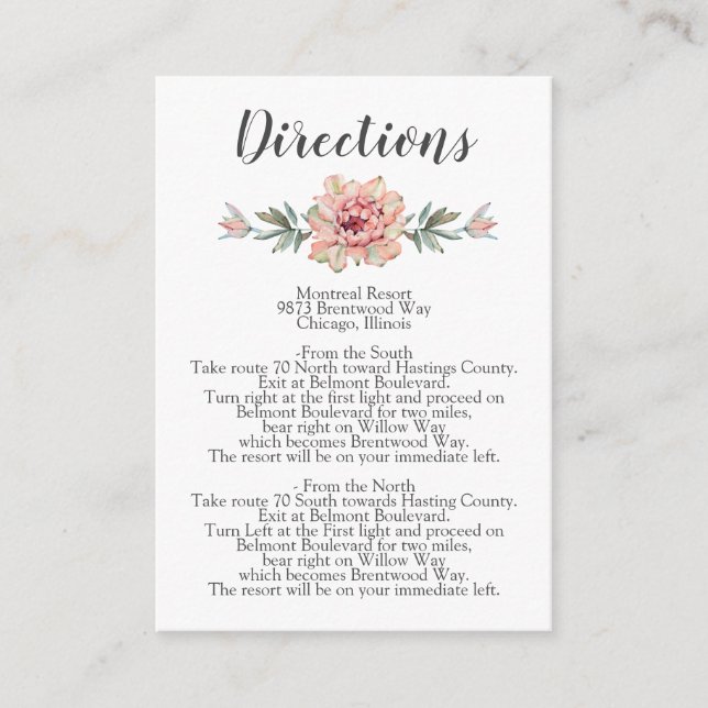 Rustic Blush Cacti Botanical Nature Desert Wedding Enclosure Card (Front)