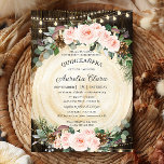 Rustic Blush Floral Enchanted Forest Quinceañera Invitation<br><div class="desc">Personalize this whimsical enchanted forest quinceanera invitation card with your own wording easily and quickly. Simply click the Edit Using Design Tools button to further edit the text, wording, font style, font size, font colour, add more text, move or remove some images. Customize it to suit your occasion. Matching items...</div>