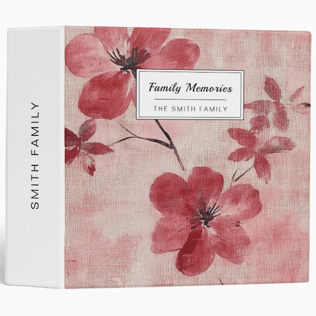 Rustic Blush Floral Linen Pattern (5) Binder (Front/Spine)