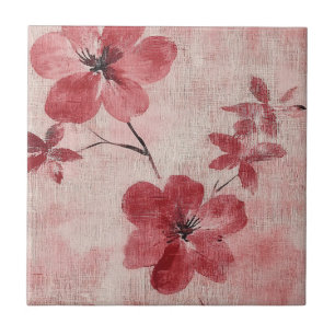 Rustic Blush Floral Linen Pattern (5) Tile