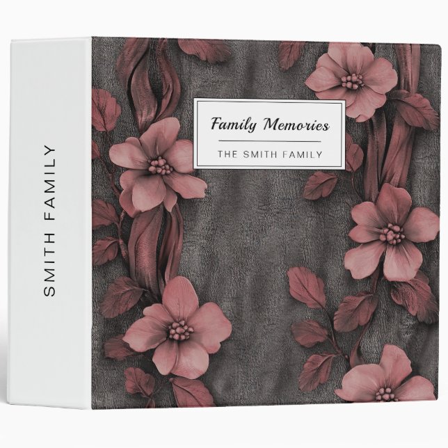 Rustic Blush Floral Linen Pattern (8) Binder (Front/Spine)