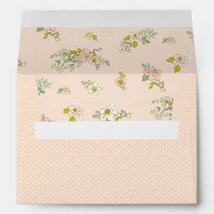 Rustic Blush Floral Script Wedding Envelope
