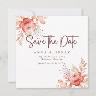 Rustic Blush Floral Wedding Save The Date