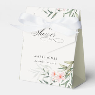 Rustic Blush Greenery Floral Bunch Bridal Shower Favor Box