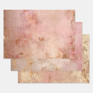 Rustic Blush Pink Faux Paint Wrapping Paper Sheet