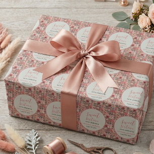 Rustic blush pink floral rose gold sweet sixteen wrapping paper