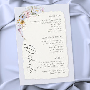Rustic Blush Pink Romantic Wildflower Wedding Enclosure Card