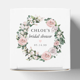 Rustic Blush Pink Rose Floral Bridal Shower Favor Box