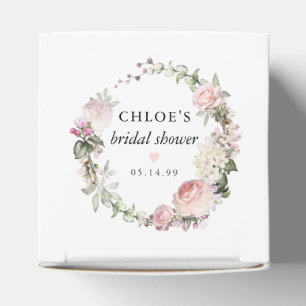 Rustic Blush Pink Rose Floral Bridal Shower Favor Box