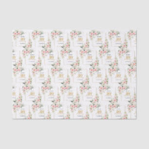 Rustic blush pink roses eucalyptus 20 birthday tissue paper
