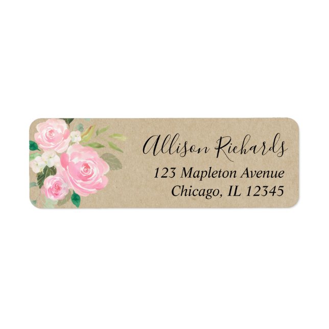 Rustic Blush pink white floral watercolors (Front)