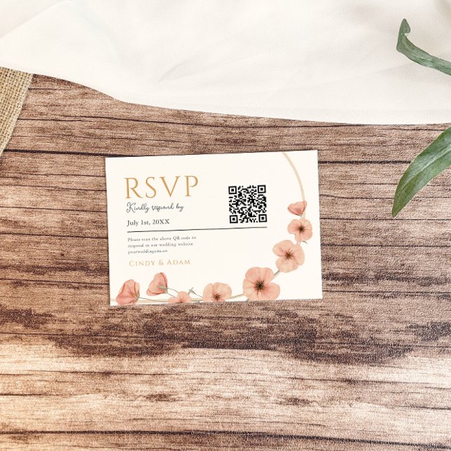 Rustic Blush Pink Wildflower Wedding RSVP Card (Creator Uploaded)